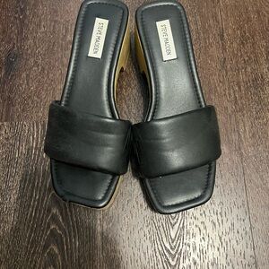 Steve Madden Black Slide Sandals